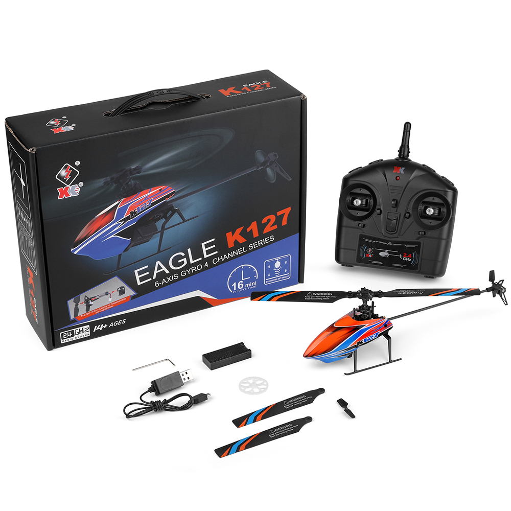 WLtoys XK K127 2,4G 4CH 6-Aixs – обзор и цена Rc Helicopter Gyro