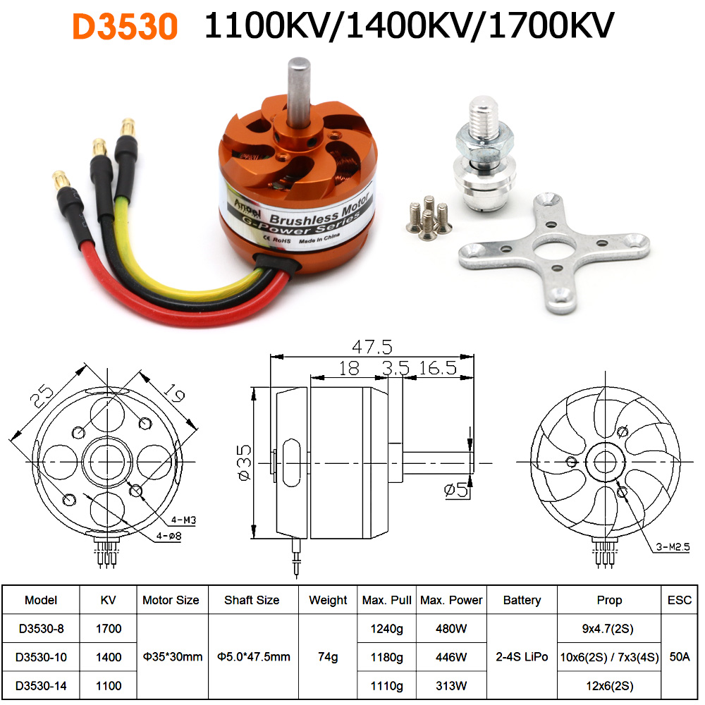 Бесщеточный мотор D3530 1100KV – обзор и цена Rc Helicopter Mini